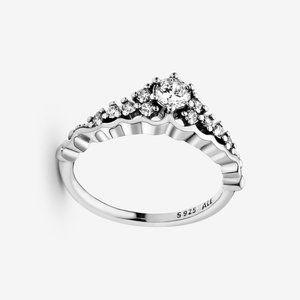 Fairy Tale Tiara Wishbone Silver Ring